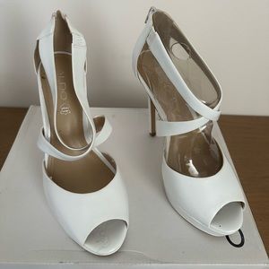 Aldo white open toe heels size 39